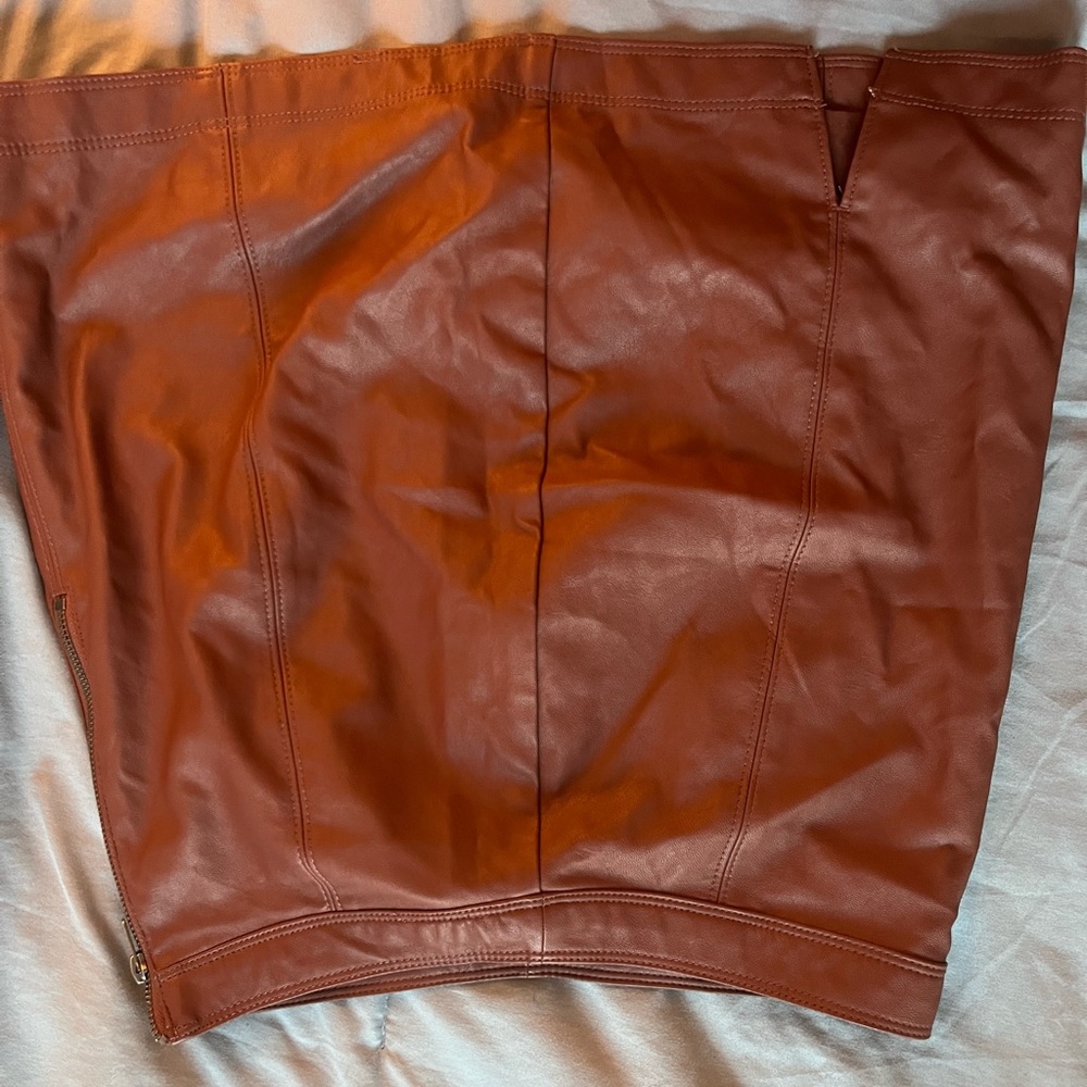 Abercrombie and fitch high waisted leather skirt with side slit